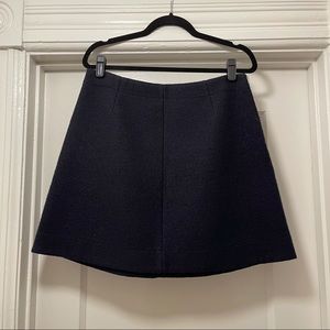 Cos Navy 100% Wool A-Line Mini Skirt US12